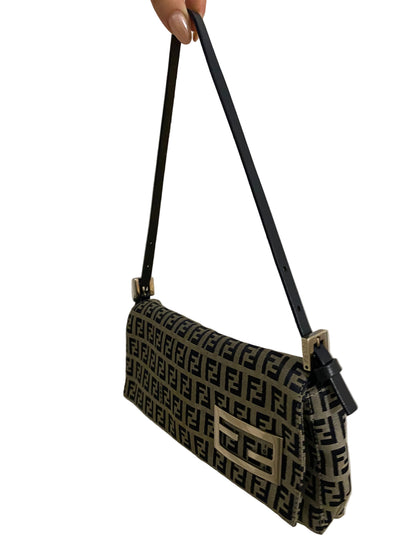 Fendi Vintage FF Zucchino Baguette Shoulder Bag