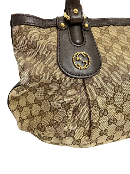 Gucci Vintage Scarlett Stud GG Tote Shoulder Bag