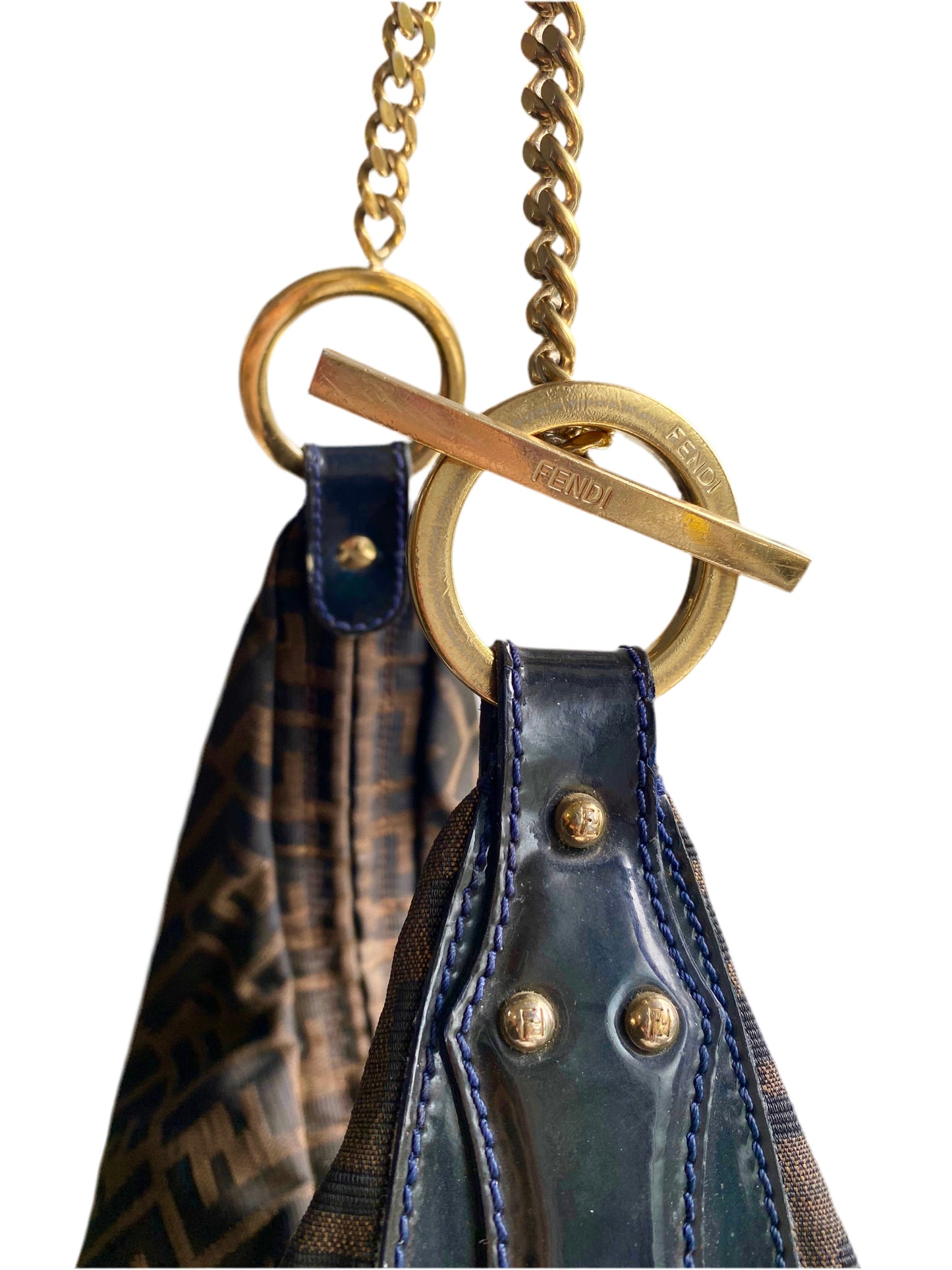 Fendi Zucchino Canvas Baguette Bag