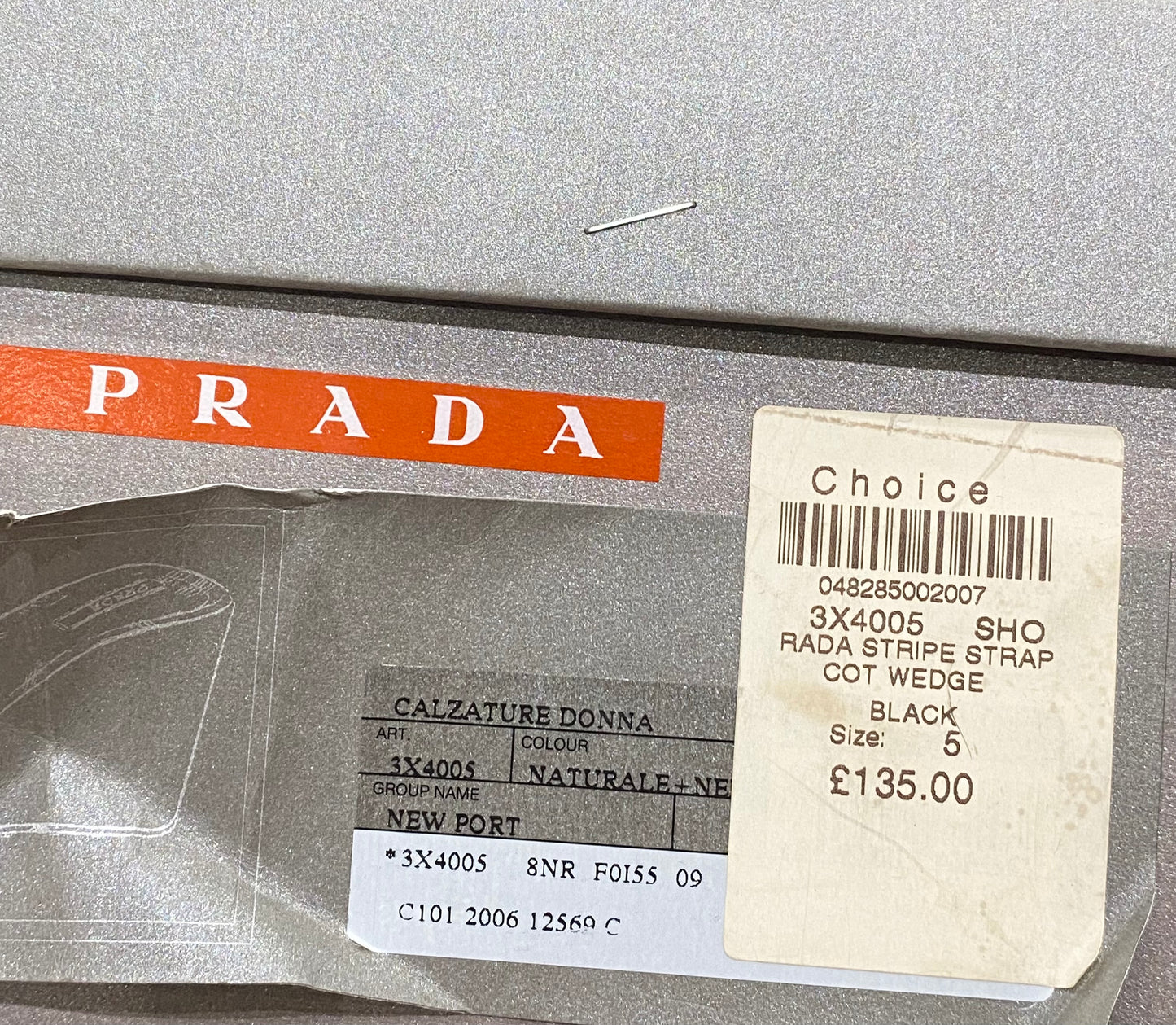 Prada Vintage Stripe Wedge Sandals