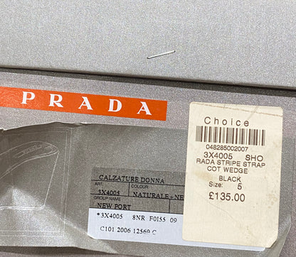 Prada Vintage Stripe Wedge Sandals