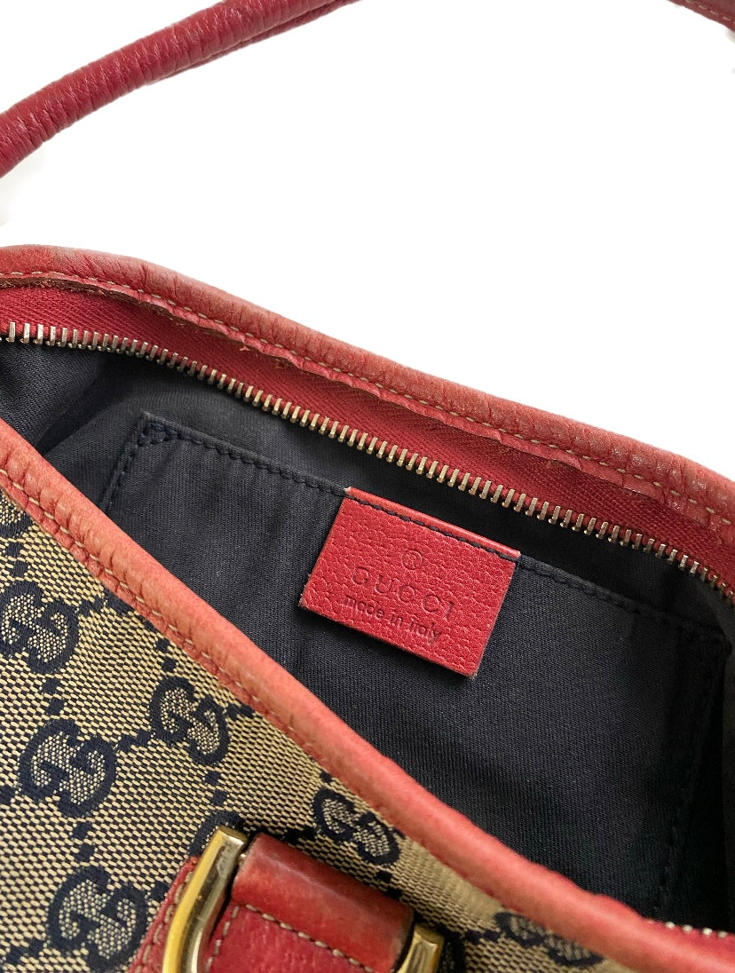 Gucci Abbey D-Ring Canvas Red Shoulder Bag