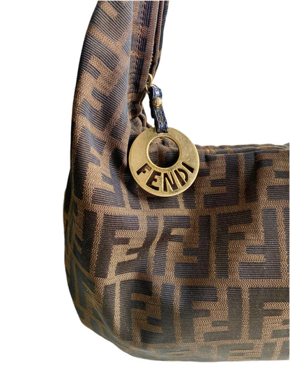 Fendi Zucchino Canvas Baguette Bag