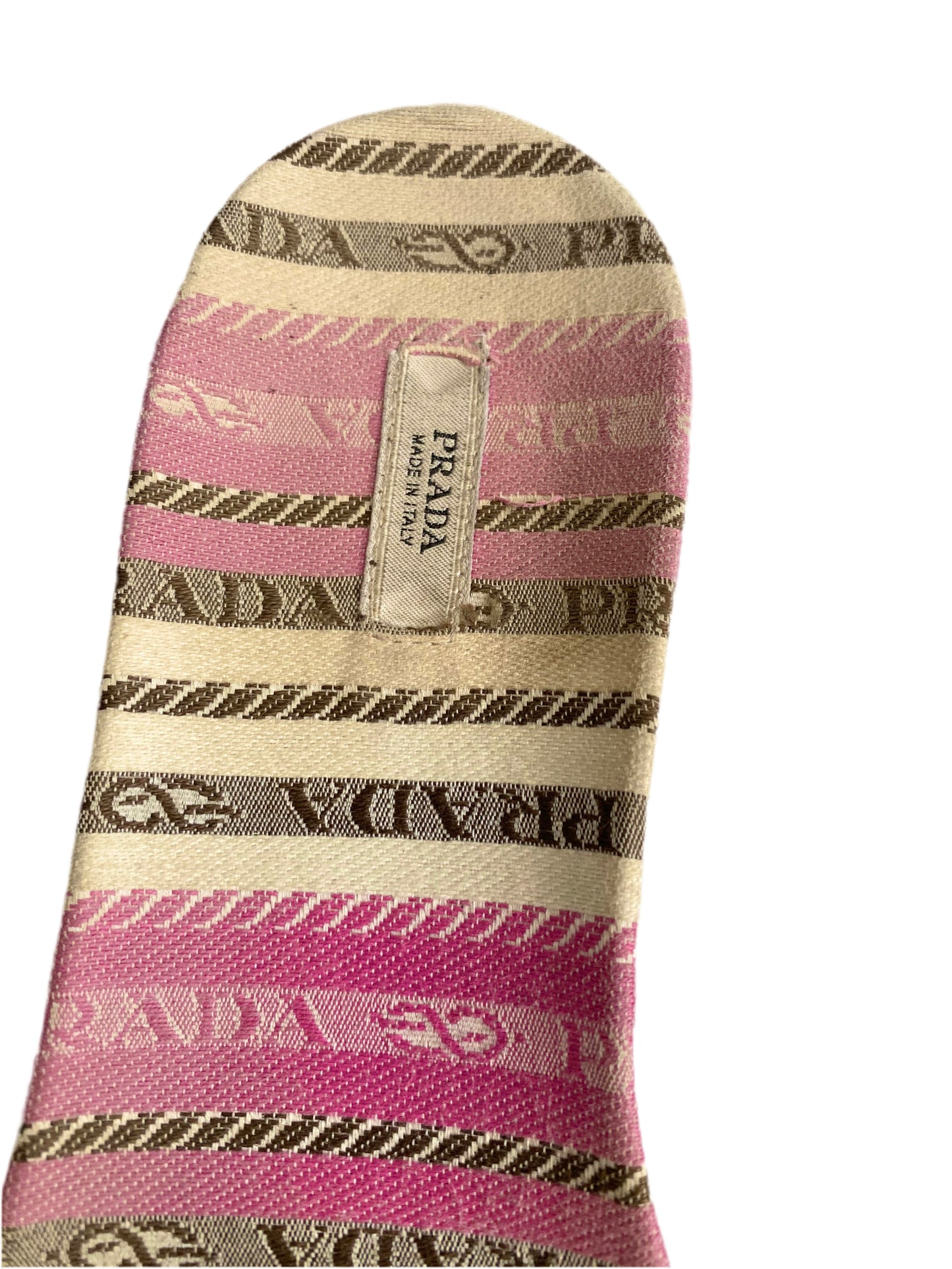 Prada Milano Pink Monogram Mule Sandal Flats