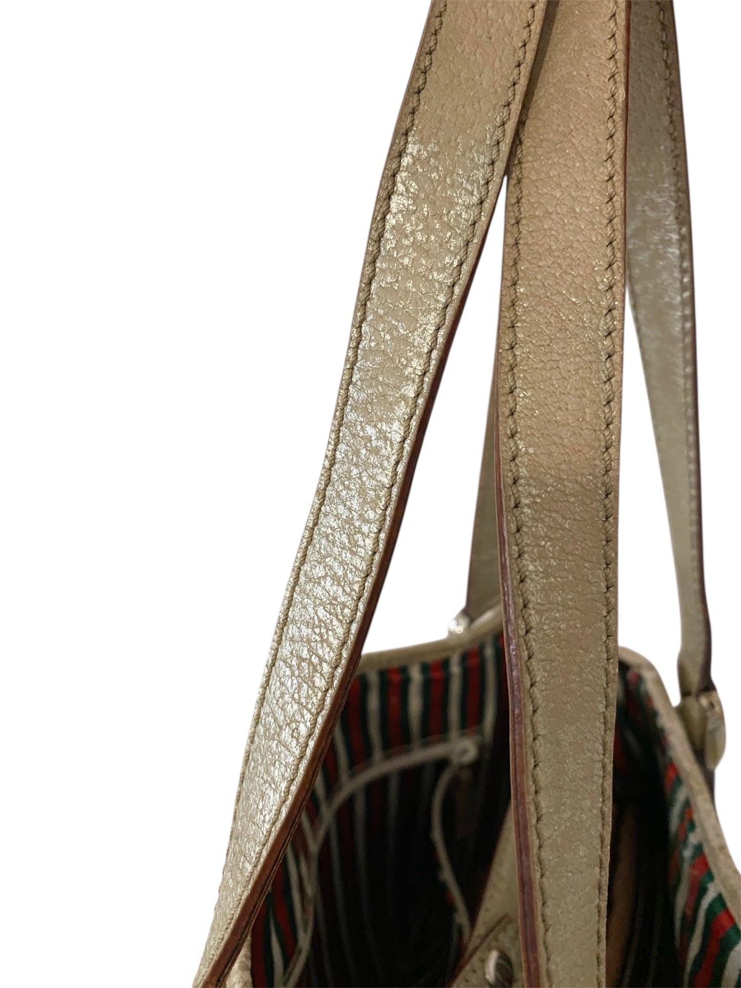 Gucci GG Canvas Brown Gold Abbey Tote Bag