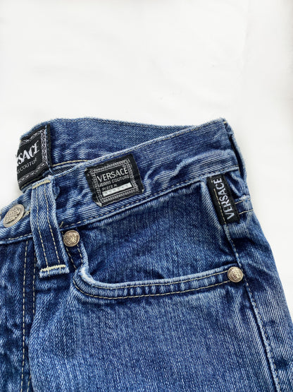 Versace Blue Denim High Rise Jeans