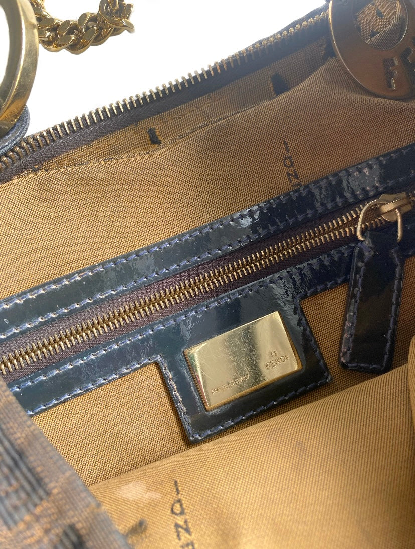 Fendi Zucchino Canvas Baguette Bag