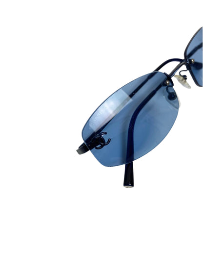 Chanel Vintage Dark Blue Rimless Sunglasses