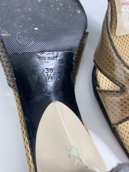 Miu Miu Camel Brown Mesh Kitten Heels