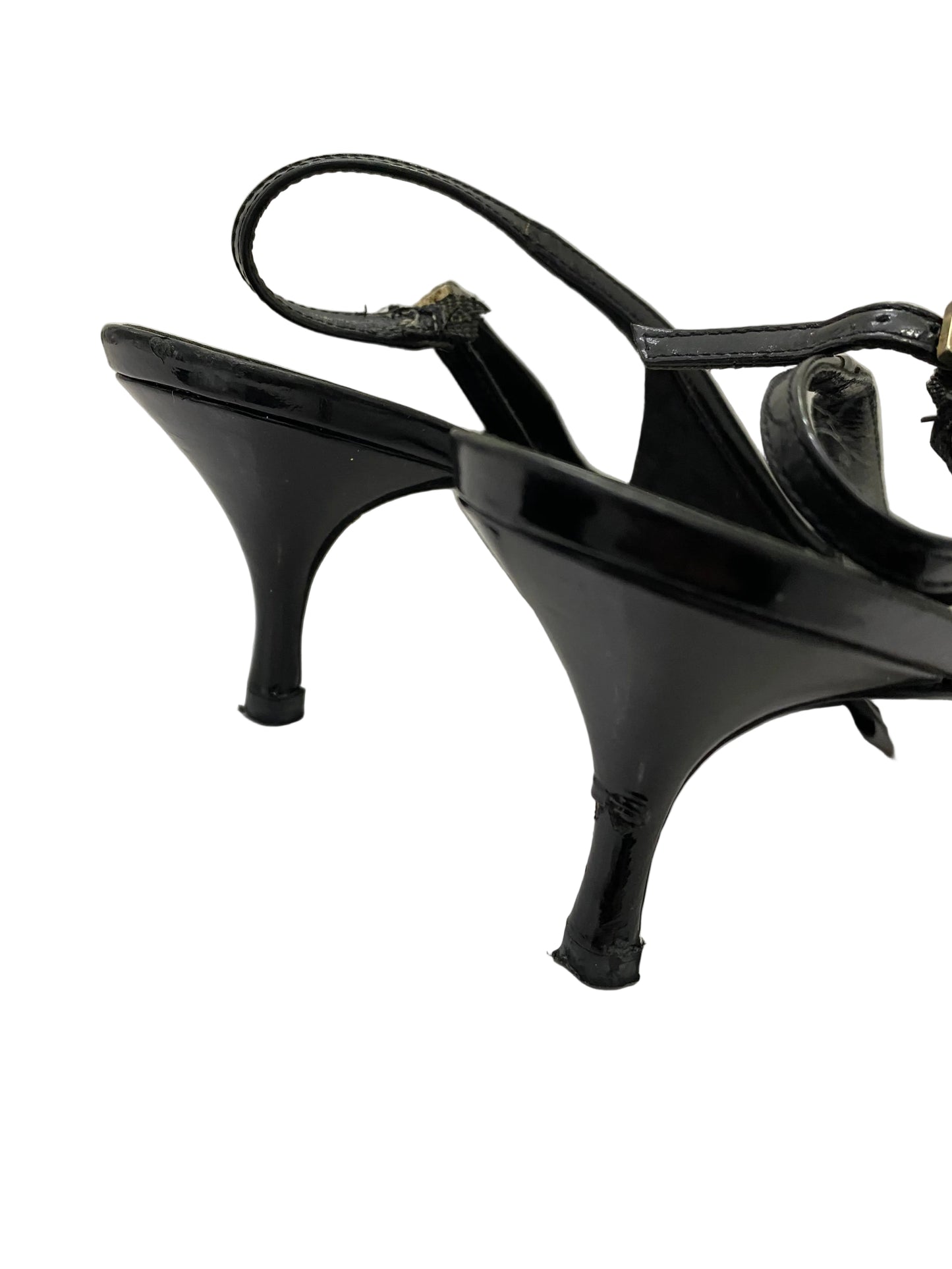 Fendi Zucca FF Logo Slingback Front Bow Heels