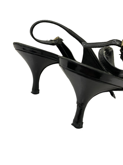 Fendi Zucca FF Logo Slingback Front Bow Heels