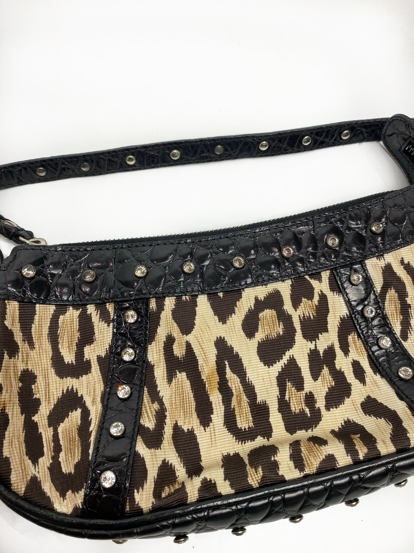 Dolce & Gabbana Swarovski Studded Leopard Print Bag