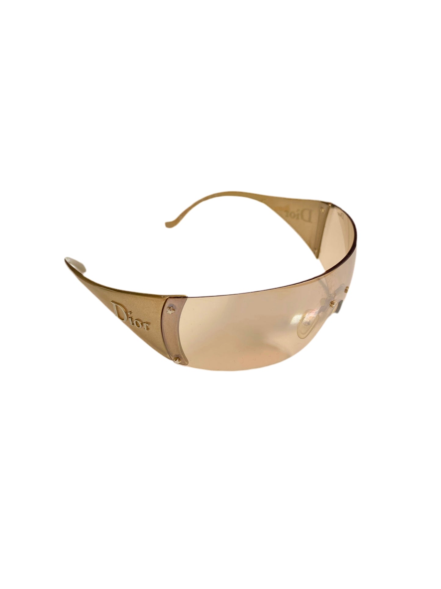 Dior Vintage Gold Ski 6 Wrap Around Sunglasses John Galliano