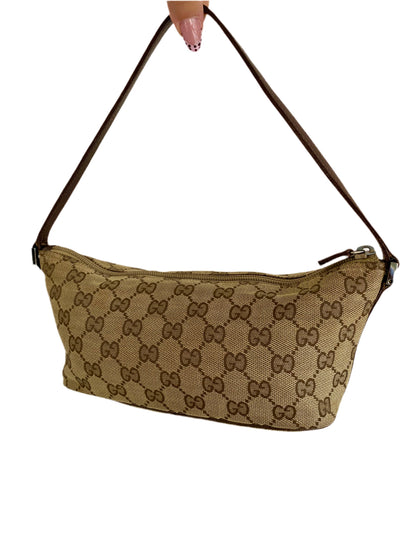 Gucci Classic Light Brown Monogram Pochette Bag