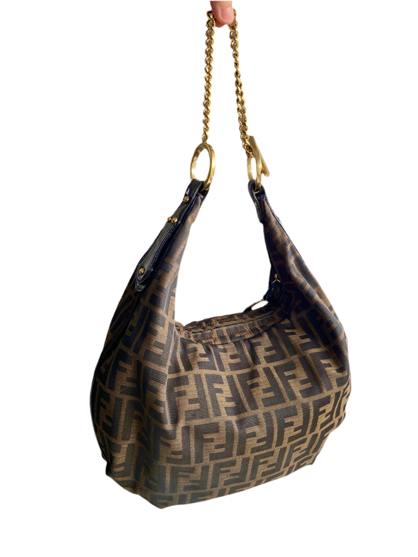 Fendi Zucchino Canvas Baguette Bag