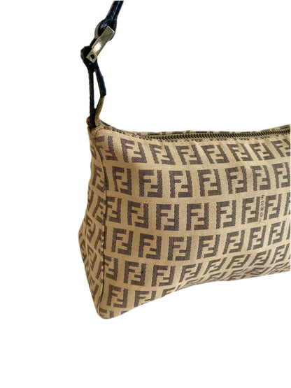 Fendi Brown Zuchinno Canvas Baguette bag