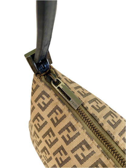 Fendi Brown Zuchinno Canvas Baguette bag