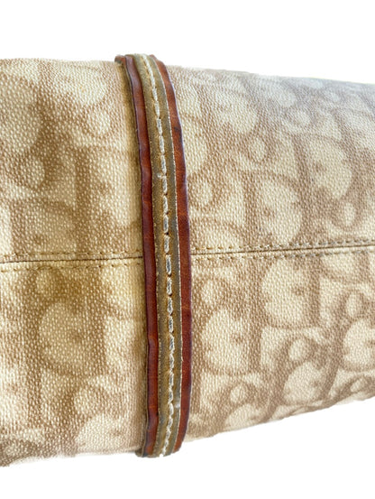 Dior 2006 Galliano Monogram Romantique Heart Padlock Mini Beige Barrel Bag