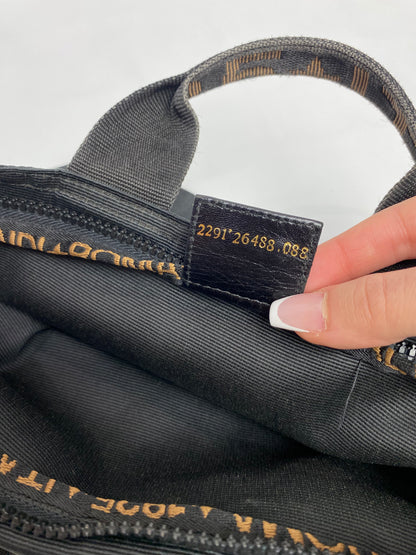 Fendi Logo Nylon Black Mini Tote Bag