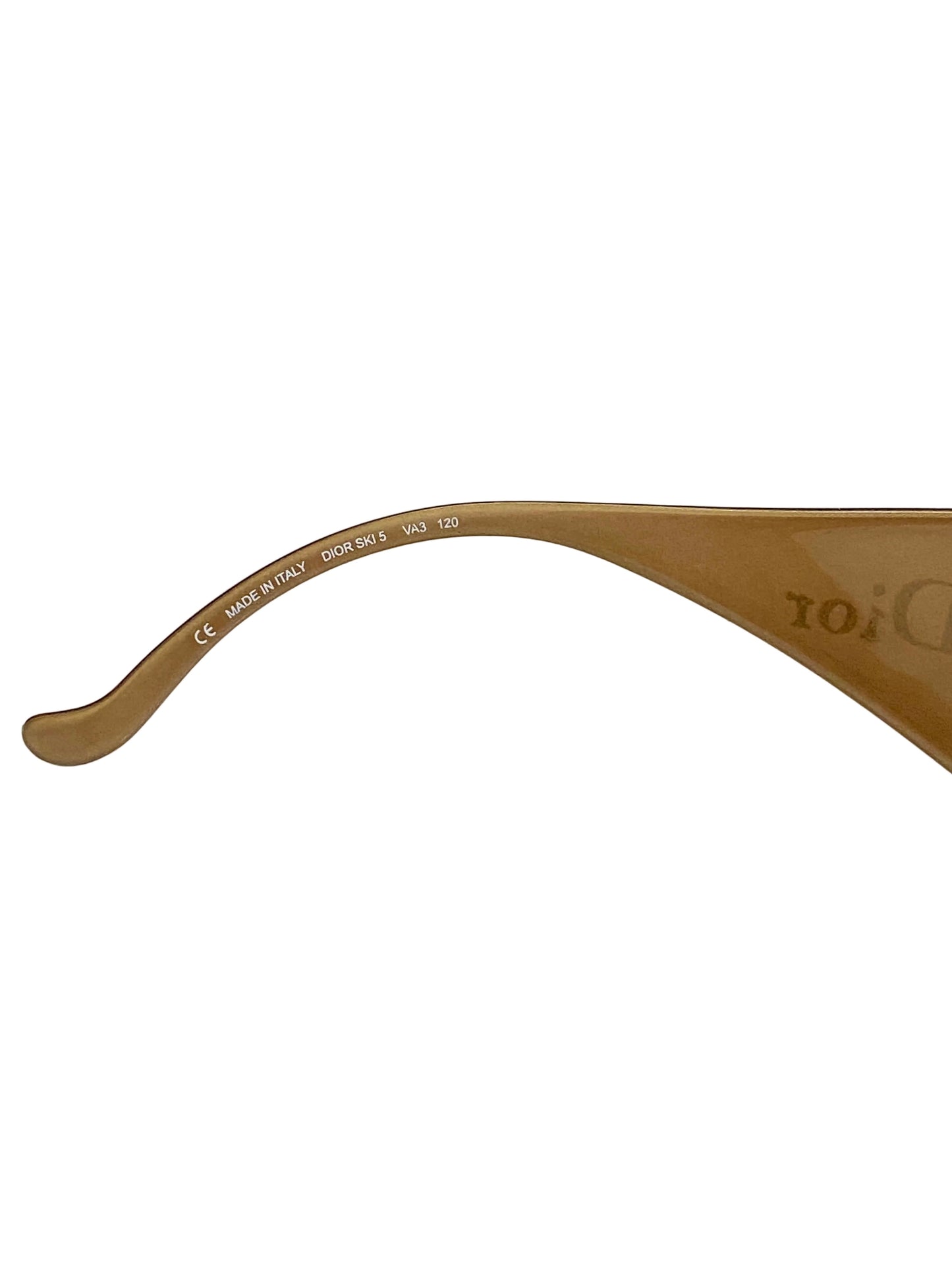 Dior Vintage Gold Ski 5 Wrap Around Sunglasses John Galliano