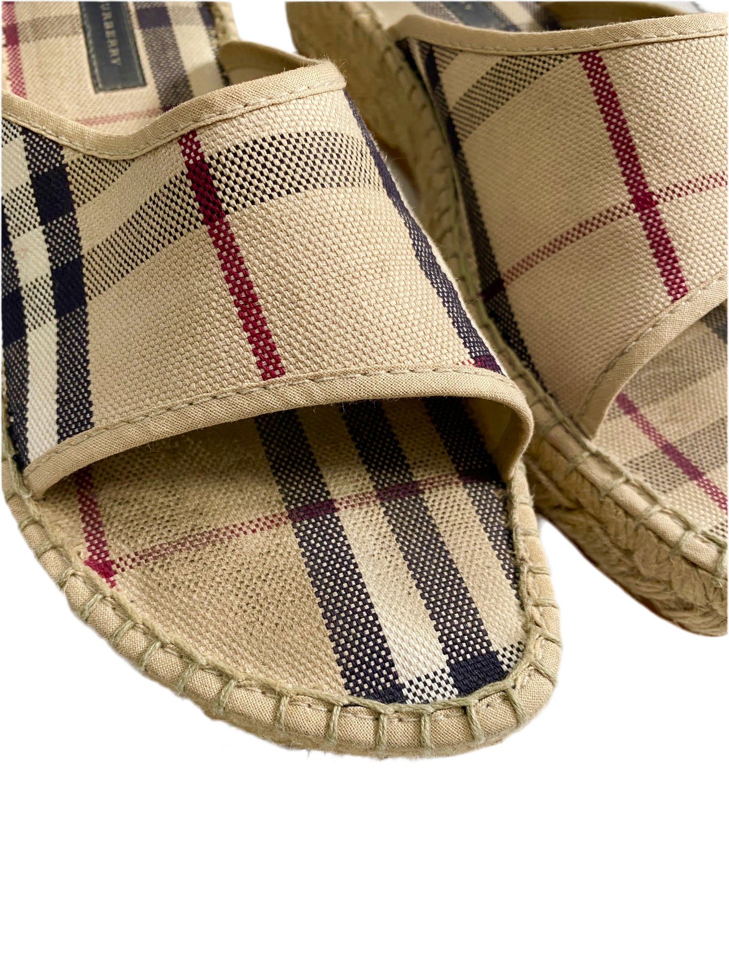 Burberry Vintage Nova Check Espidrille Sandals Cream