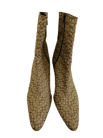 Coach Monogram Canvas Jeri Ankle Boots