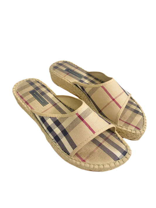 Burberry Vintage Nova Check Espidrille Sandals Cream