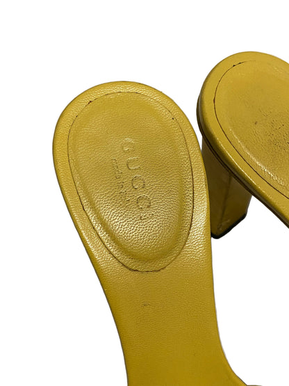 Gucci Mustard Yellow GG Monogram Mule Heels