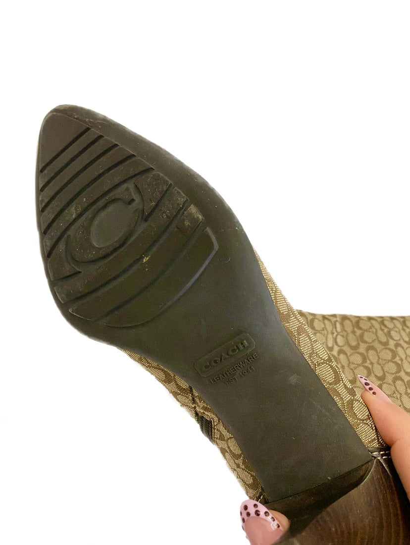 Coach Monogram Canvas Jeri Ankle Boots