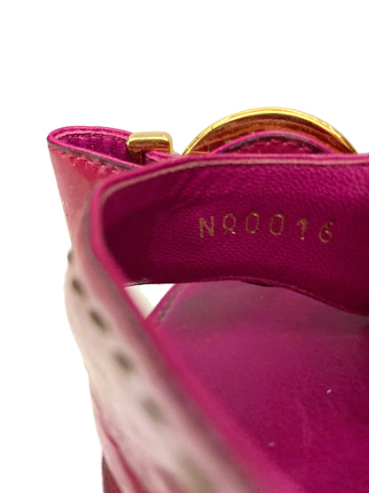 Louis Vuitton Hot Pink Gold Logo Mules