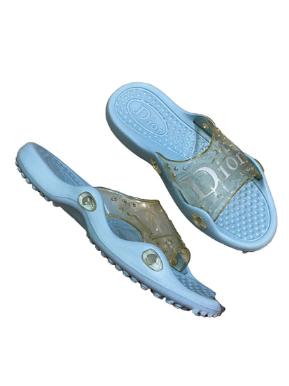 Dior Baby Blue Pool Rubber Jelly Slides