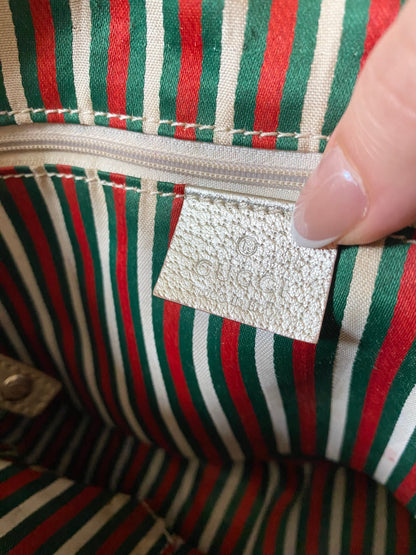 Gucci GG Canvas Brown Gold Abbey Tote Bag