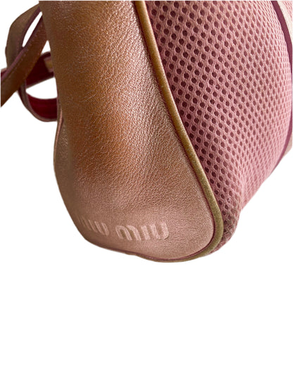 Miu Miu SS2000 Archive Metallic Pink Mesh Shoulder Bag