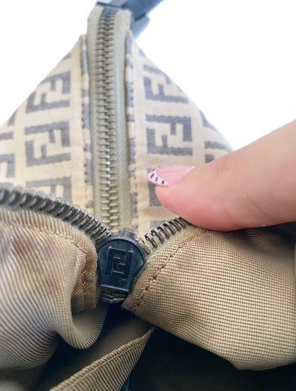 Fendi Brown Zuchinno Canvas Baguette bag