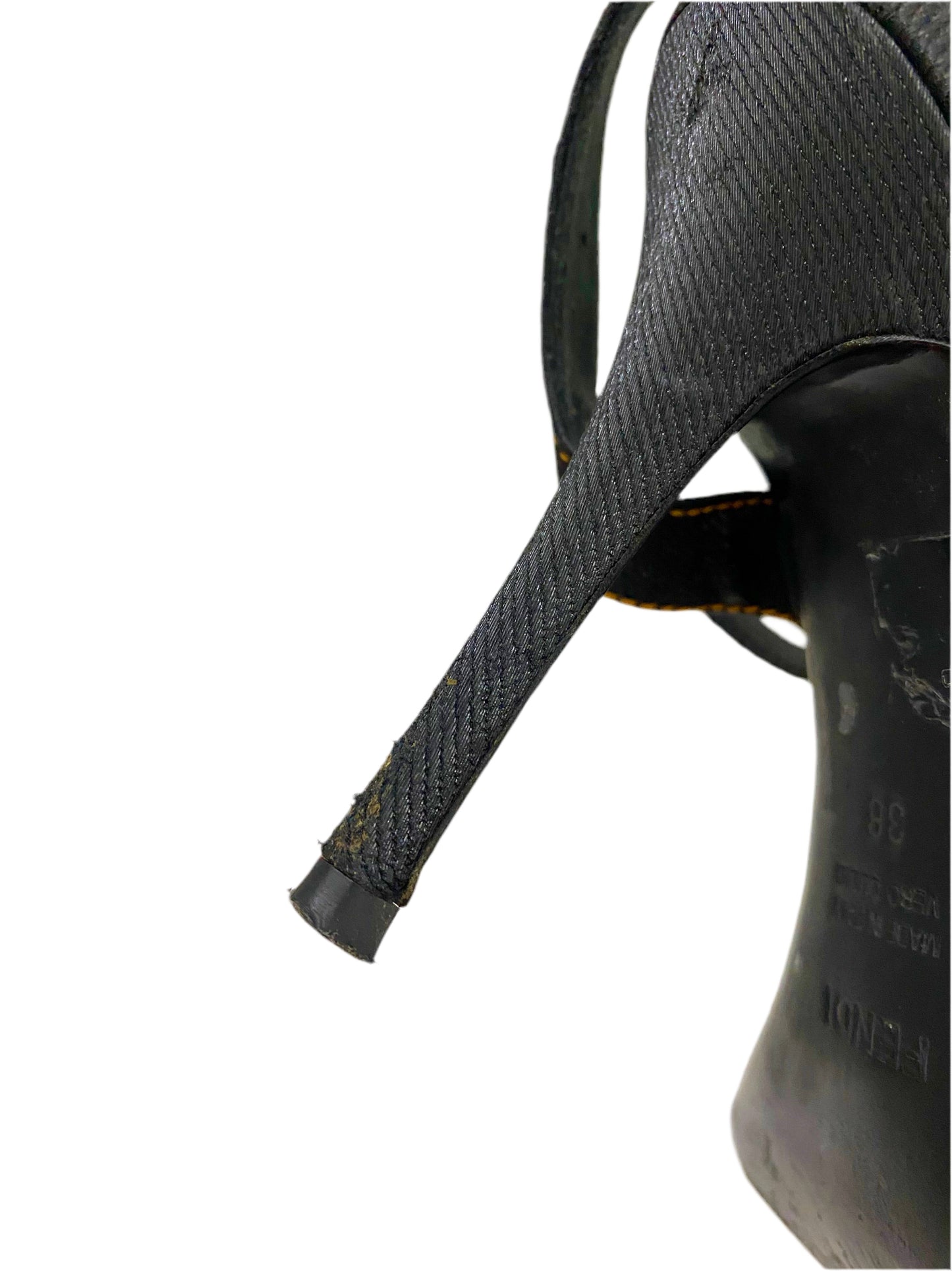 Fendi Leather Zucca Brown Heels