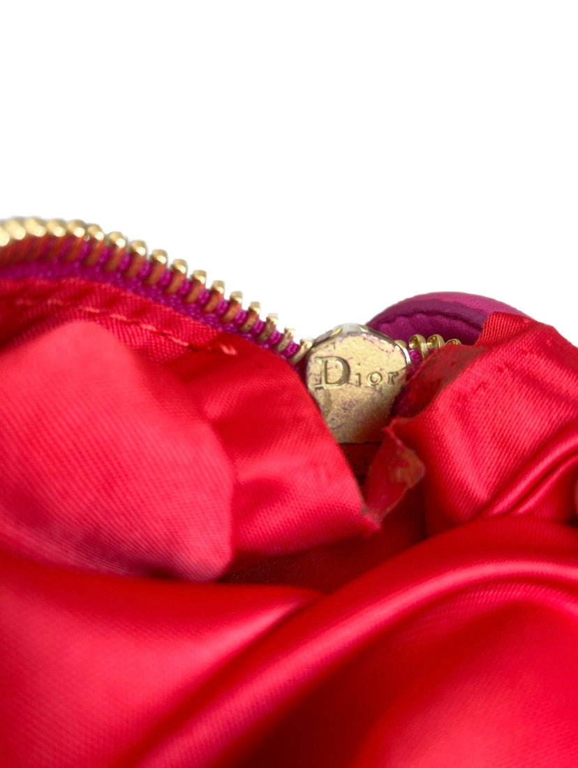 Christian Dior Hot Pink / Fuchsia Gypsy Ruffle Hobo Shoulder Bag