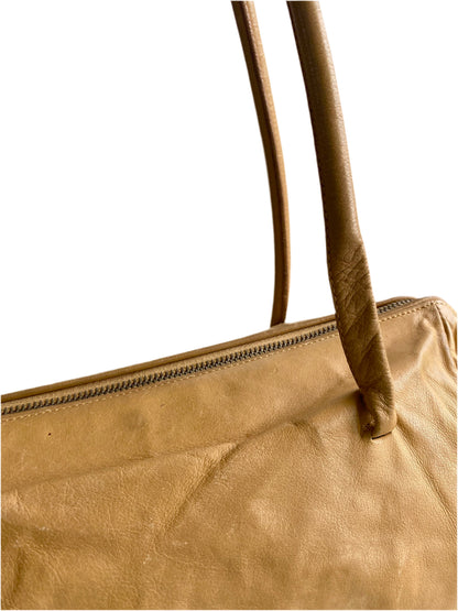 Miu Miu Camel Brown Calfskin Leather Shoulder Bag
