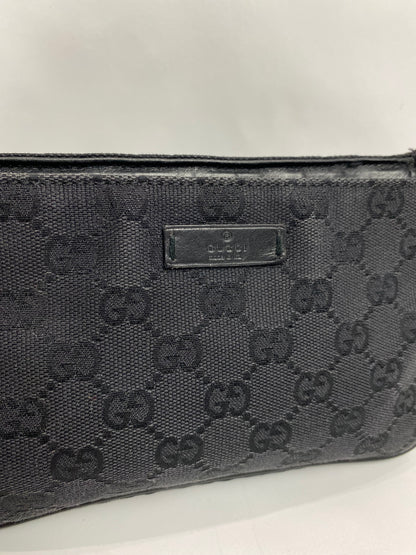 Gucci GG Monogram Canvas Black Pouch Shoulder Bag