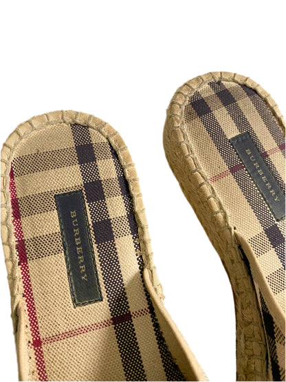 Burberry Vintage Nova Check Espidrille Sandals Cream