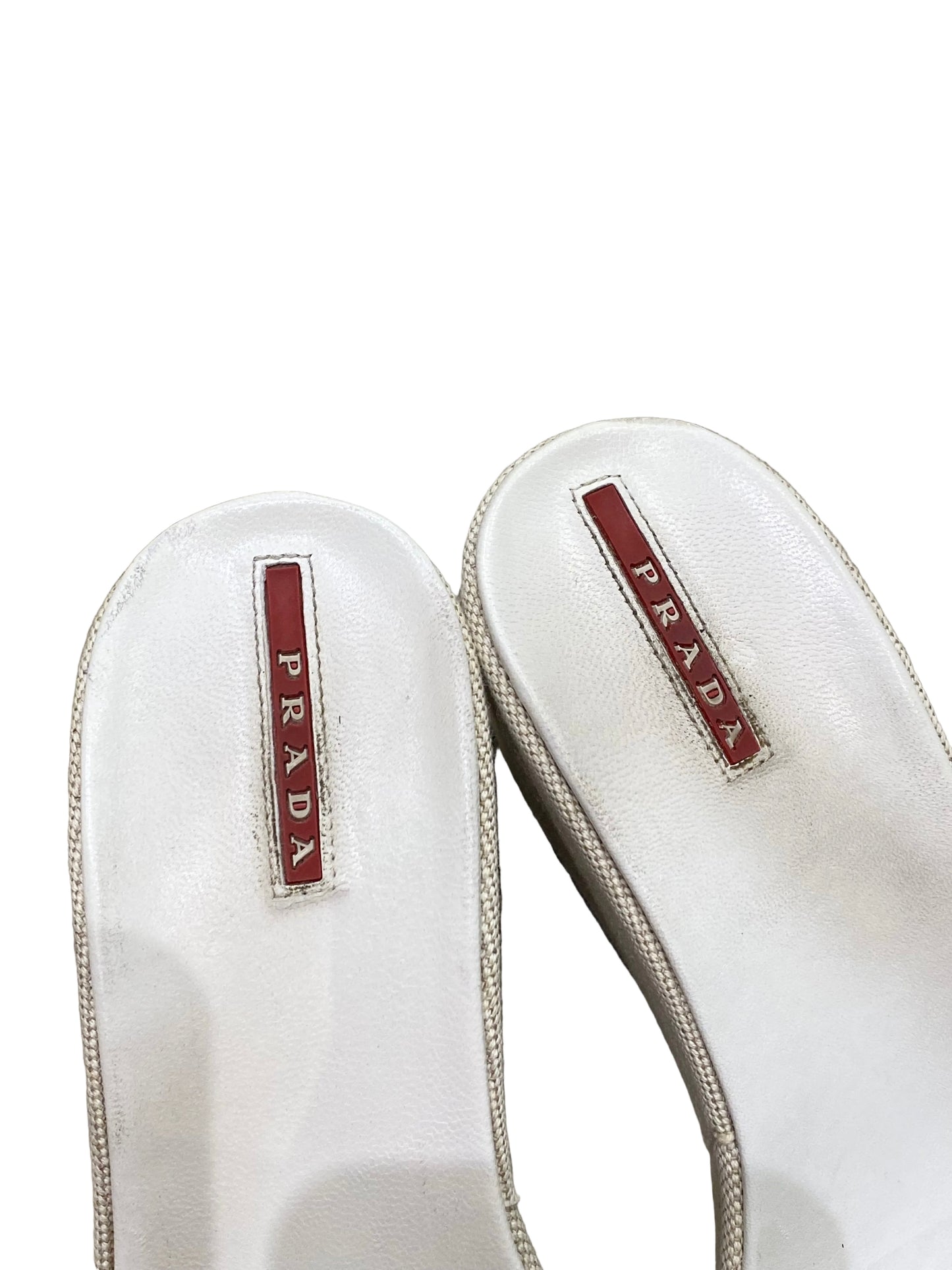 Prada Vintage Stripe Wedge Sandals