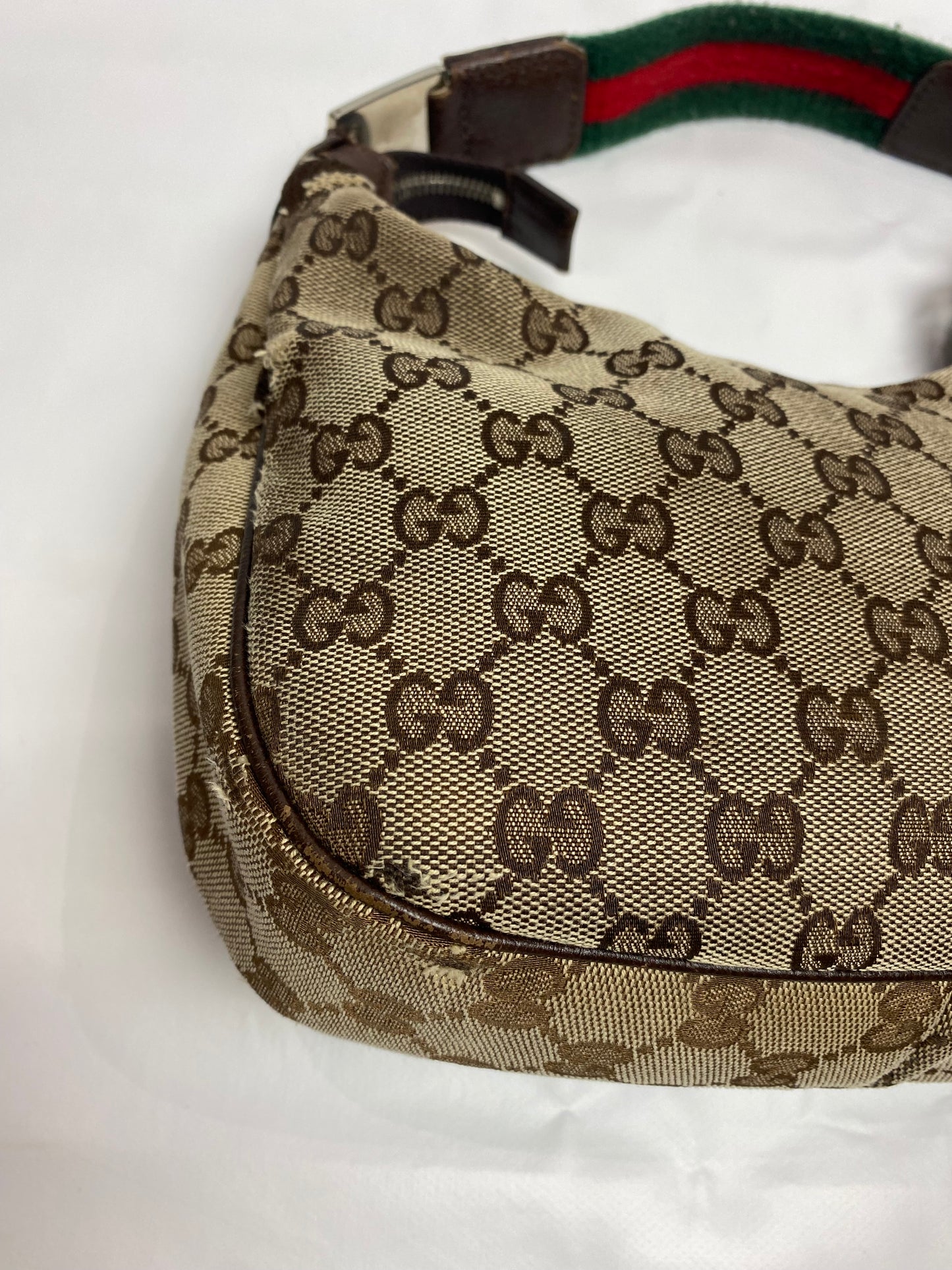 Gucci Brown Monogram Sherry Line Mini Hobo Bag