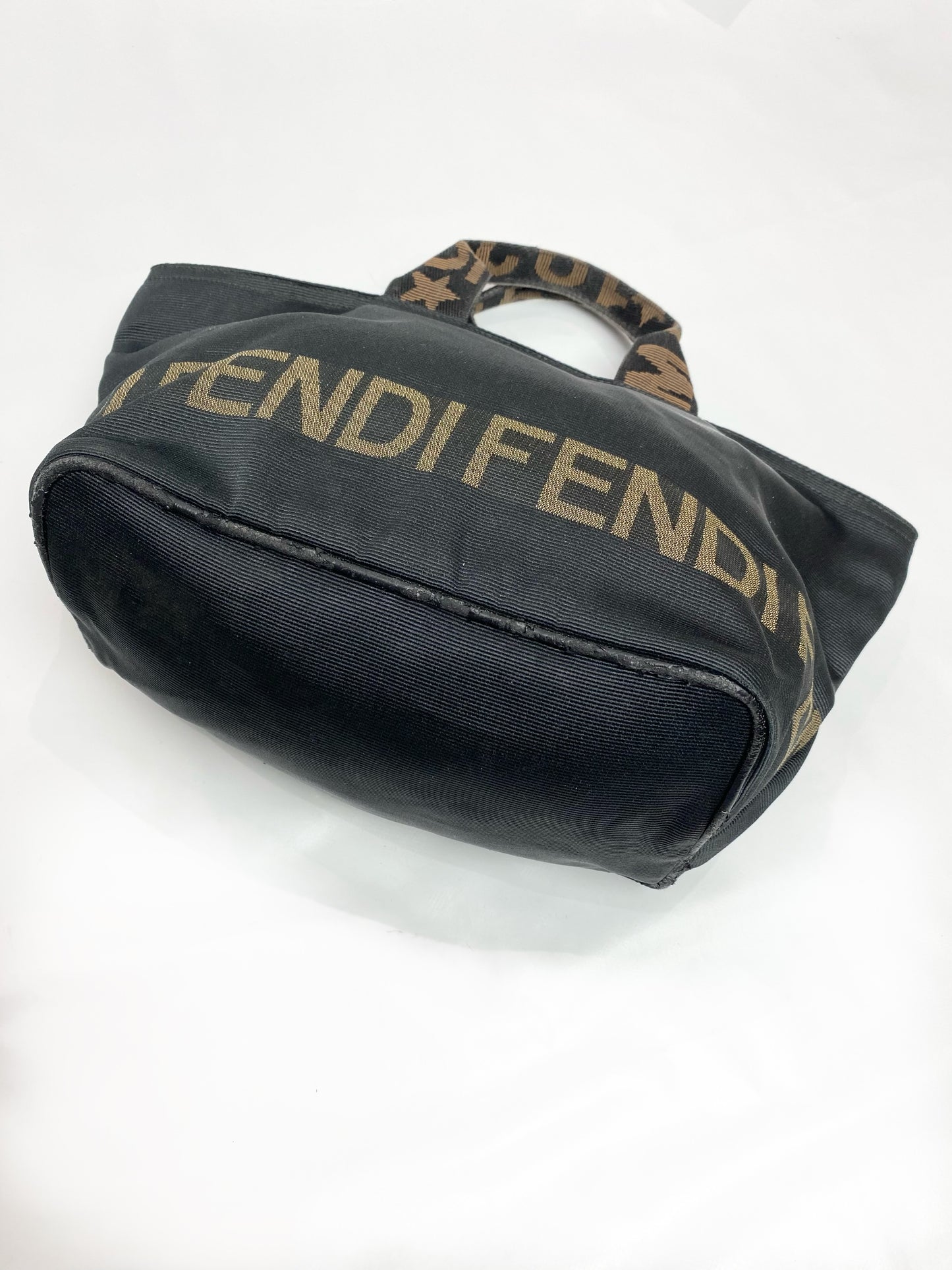 Fendi Logo Nylon Black Mini Tote Bag