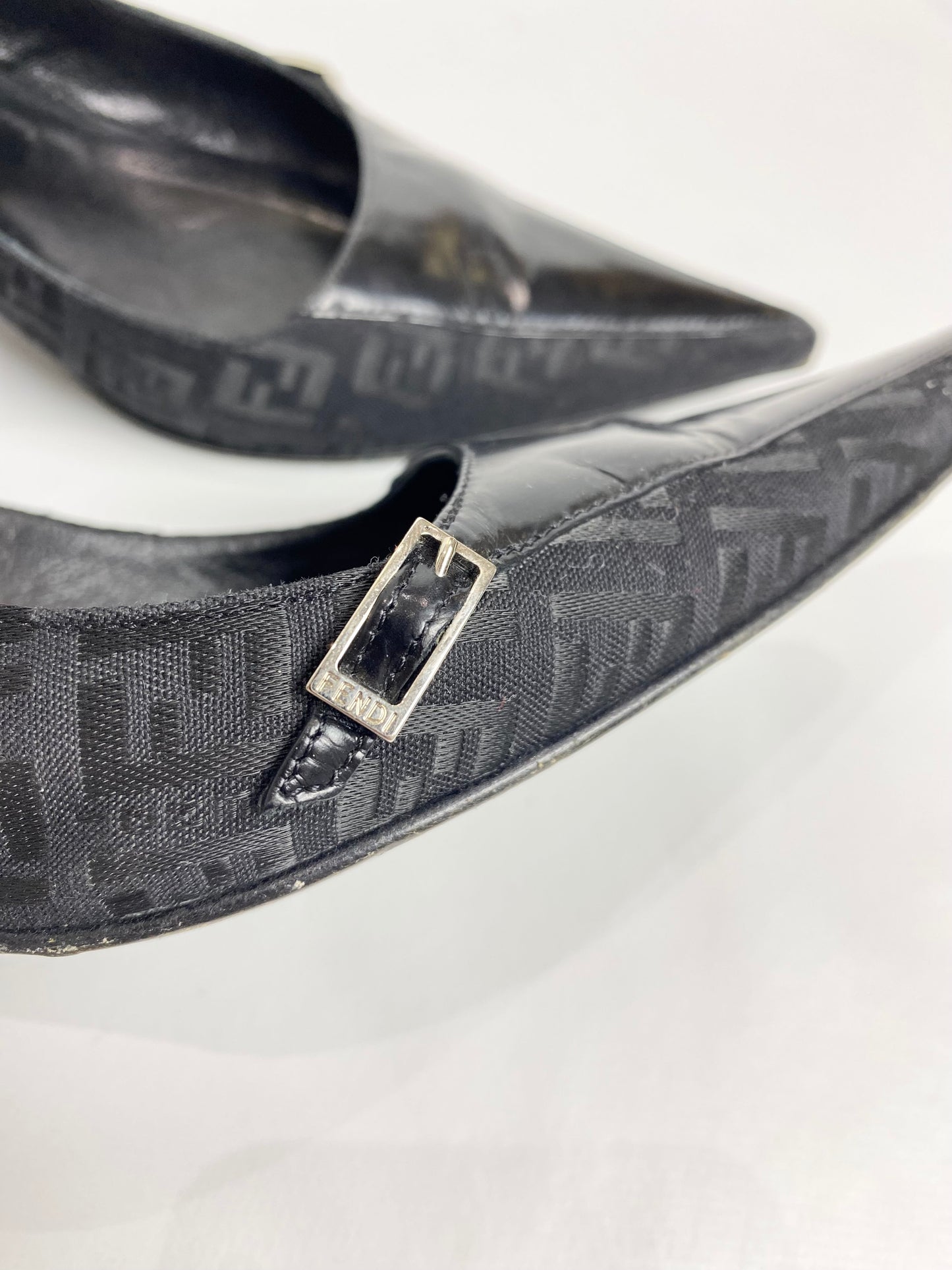 Fendi Zucca FF Logo Slingback Heels