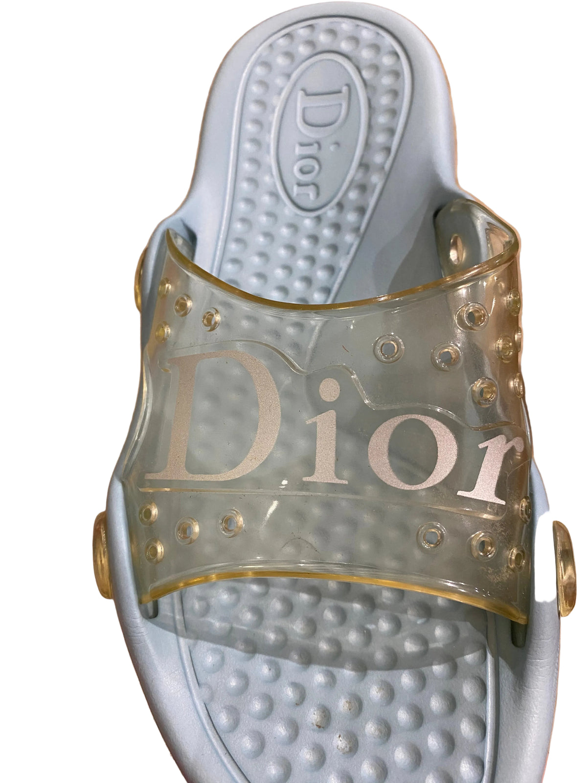 Dior Baby Blue Pool Rubber Jelly Slides