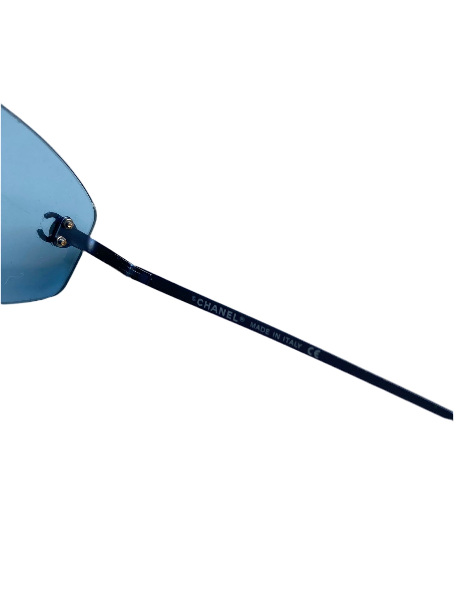 Chanel Vintage Dark Blue Rimless Sunglasses