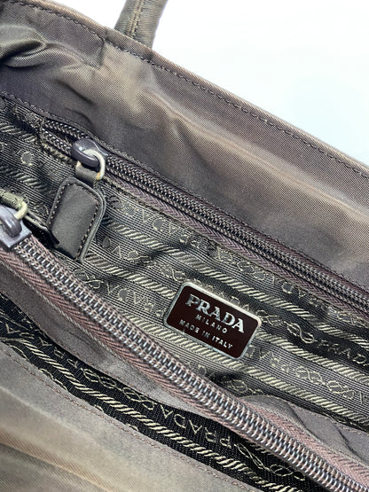 Prada Khaki Green Nylon Tote Bag