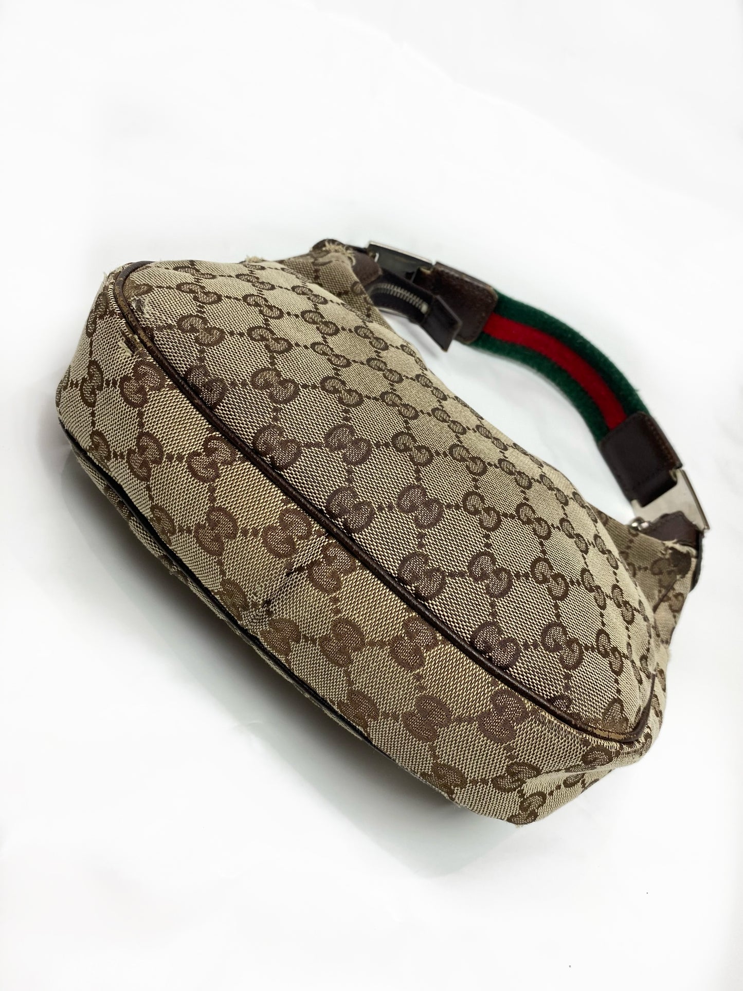 Gucci Brown Monogram Sherry Line Mini Hobo Bag