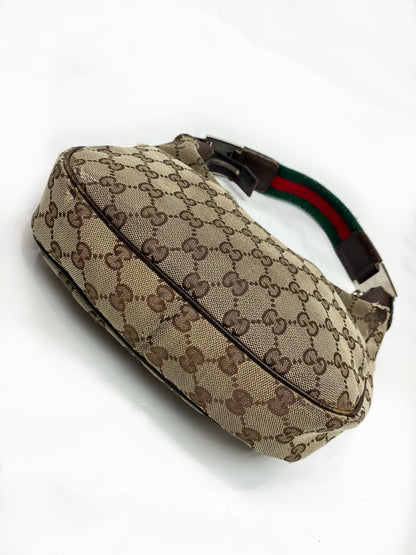 Gucci Brown Monogram Sherry Line Mini Hobo Bag