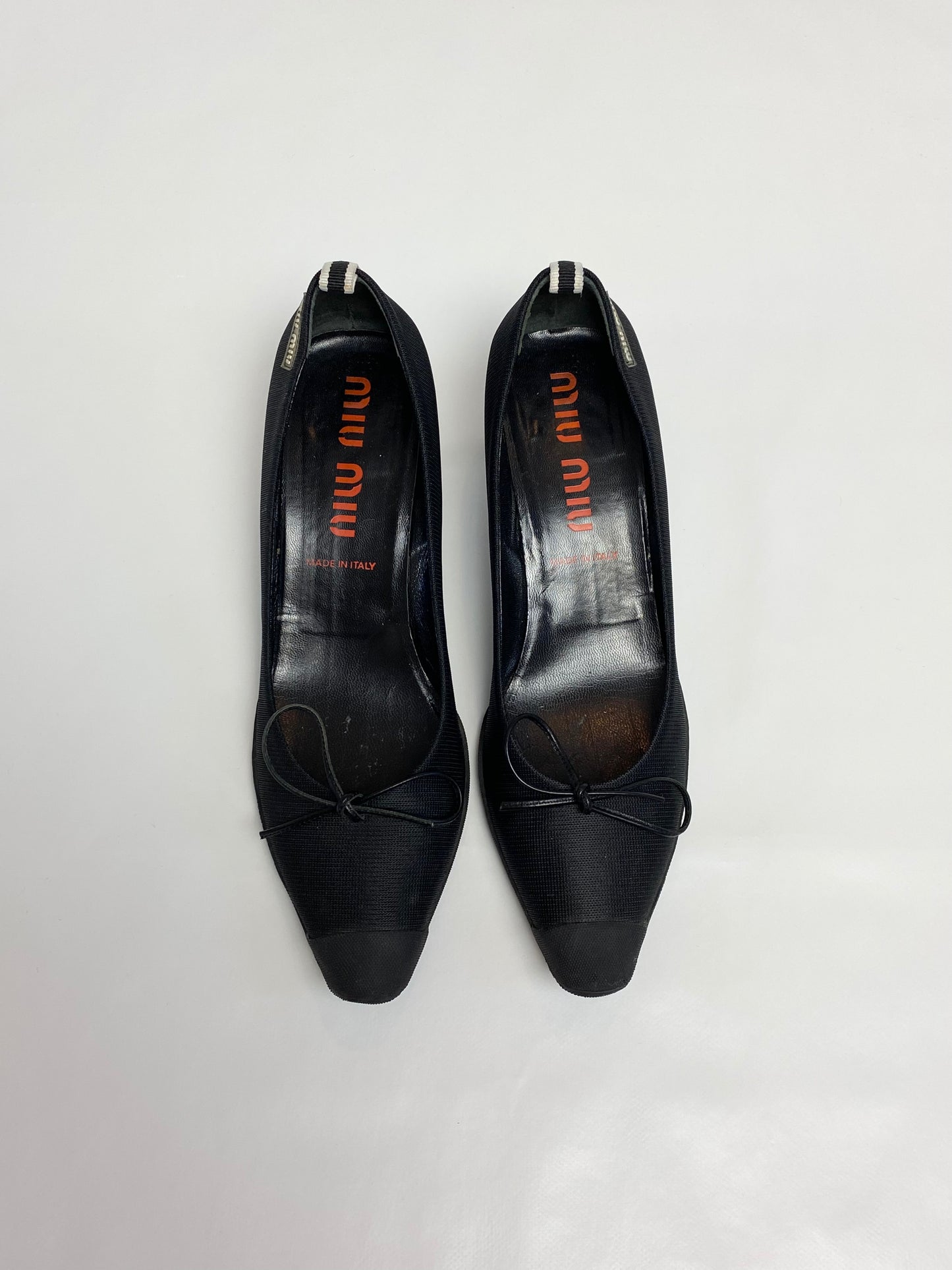 Miu Miu Black Rubber Cup Kitten Heels