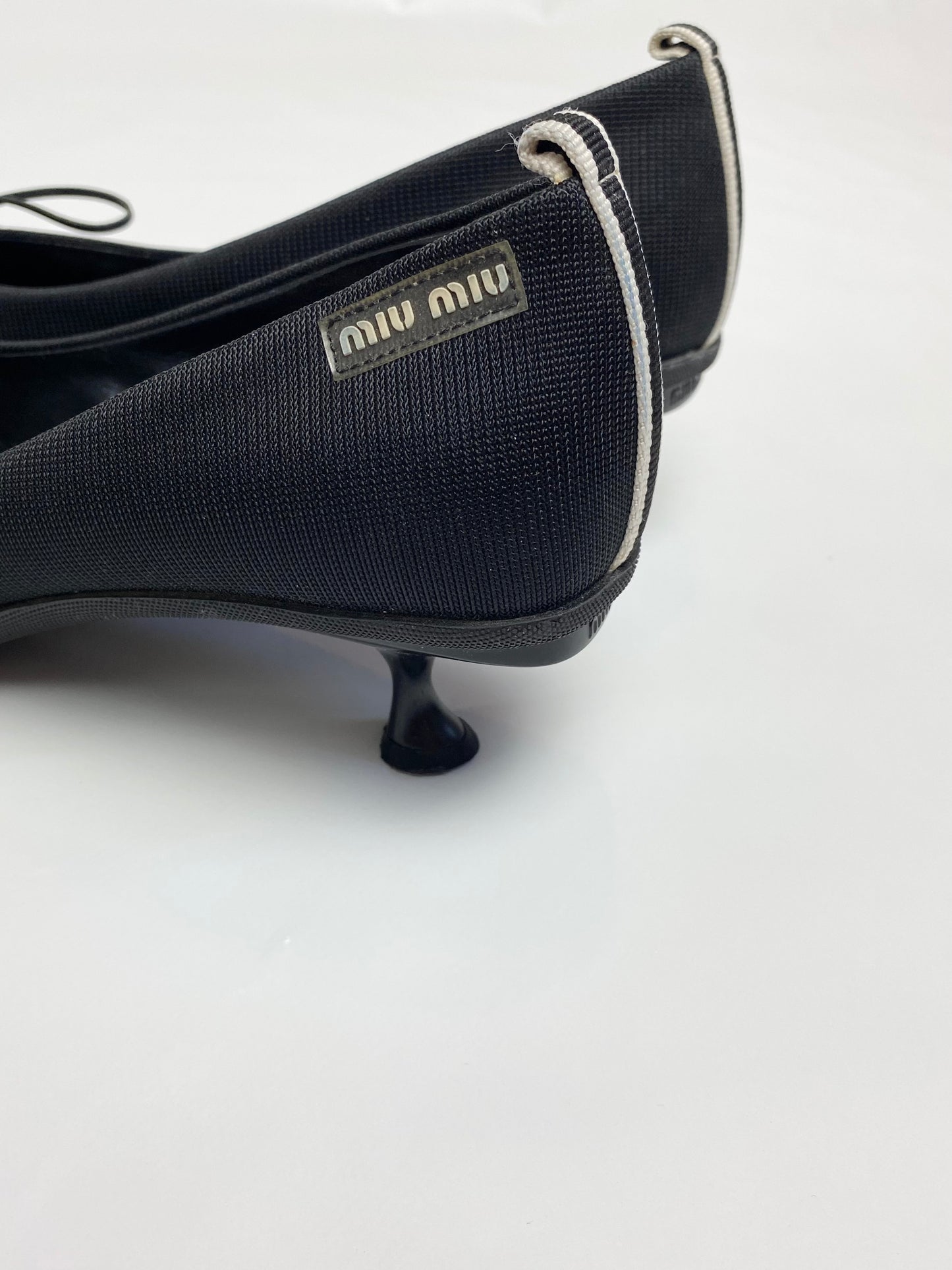 Miu Miu Black Rubber Cup Kitten Heels